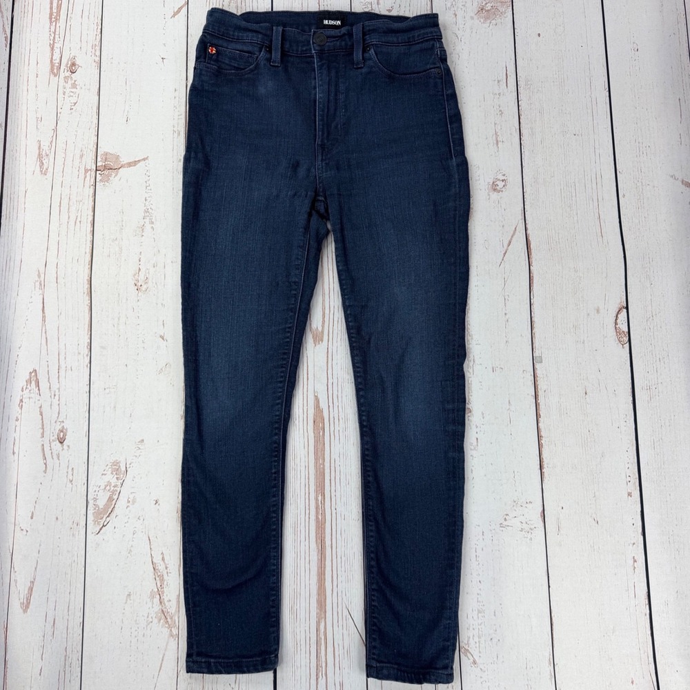 Hudson Womens High Rise Skinny Jeans Dark Wash Denim Size 27 RN 107906